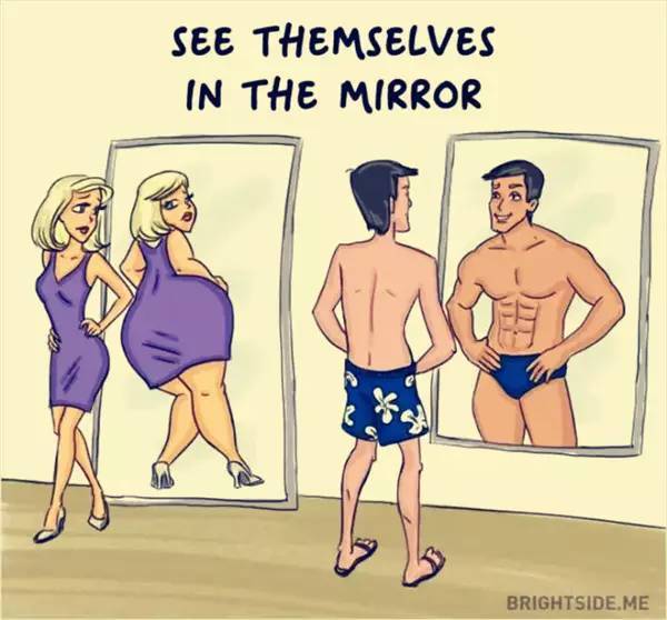 男女身材对比差异图片