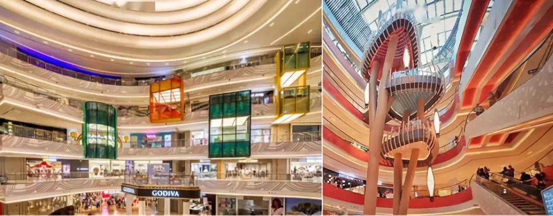 ▼七宝万科广场彩色曲线中庭