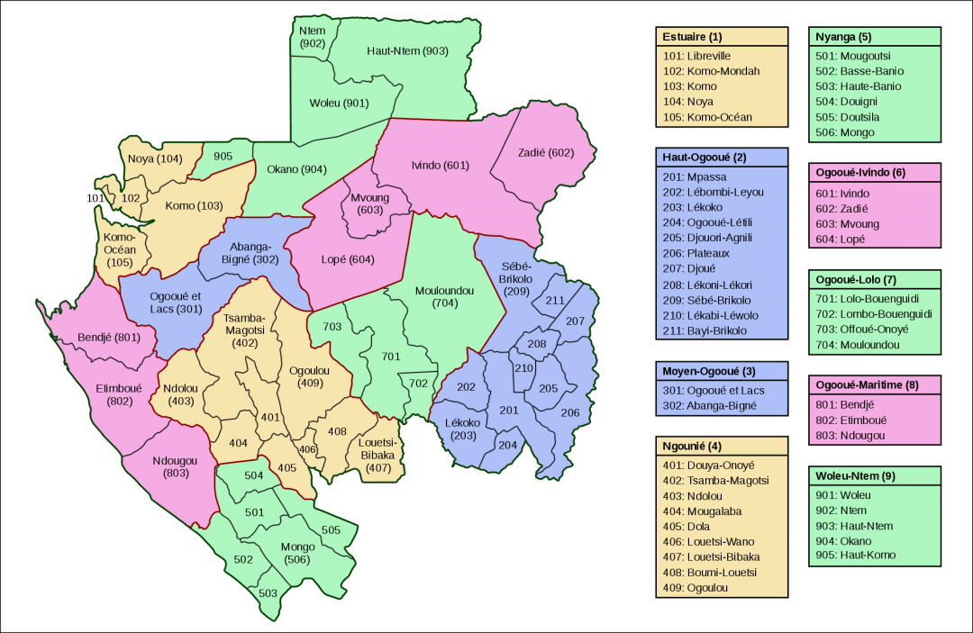 加蓬行政区划图片