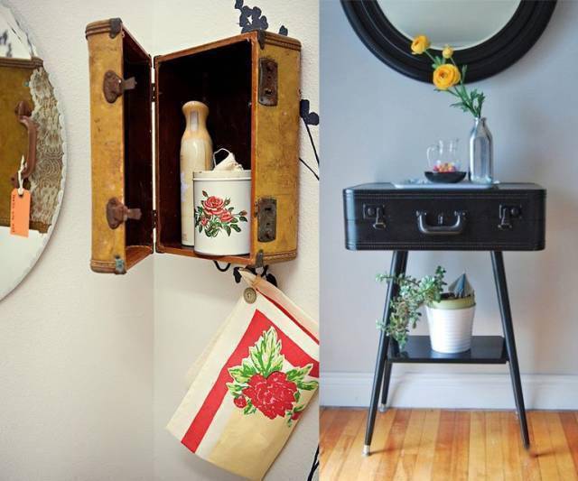 创意改造坏了的行李箱旧物改造成各类家具