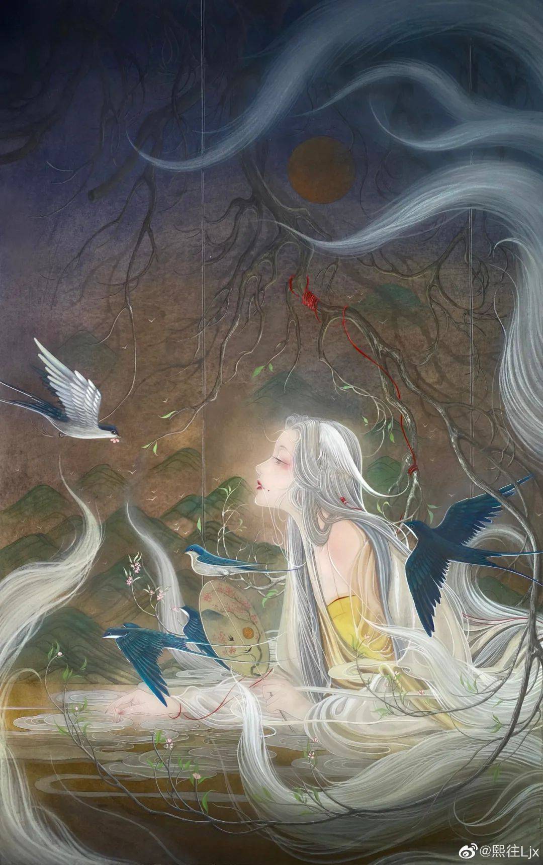 90后妹子画出迷人"女妖":美景,美色,美人