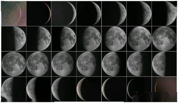 一个月中月亮的变化图图片