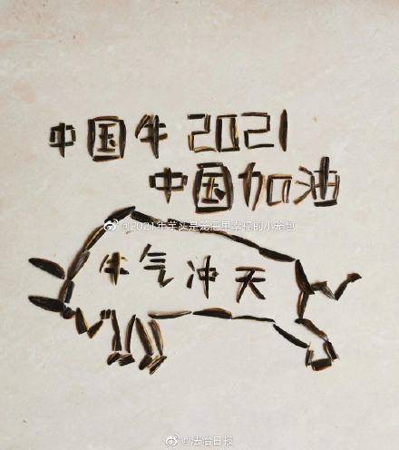 脑洞大开!网友用瓜子拼图传心意秀大招