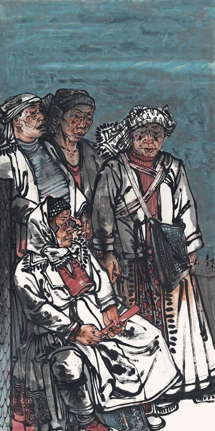 69x138cm / 2020马长诚燕岩 / 纸本设色 / 69×138cm / 2020油画白玲