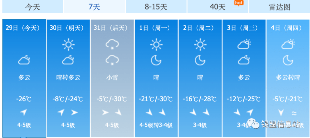 锡林浩特天气预报图片