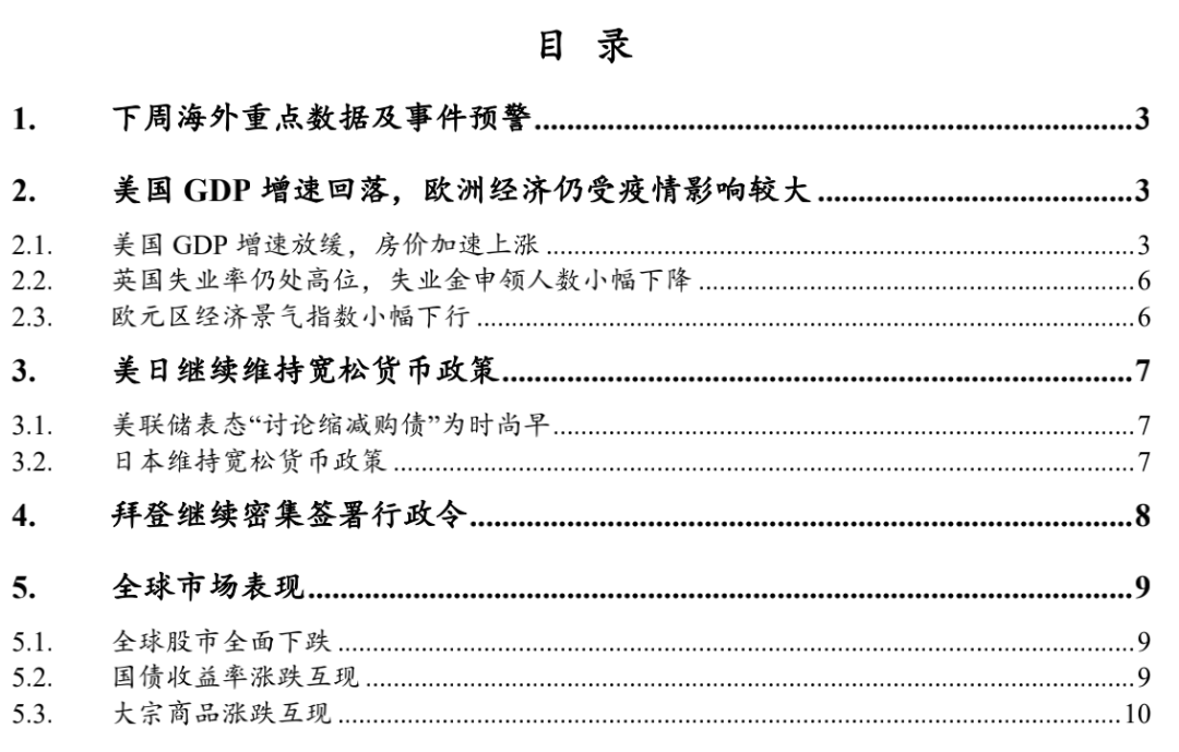 【东北宏申新峰/游叶纯】美联储的“鸽子”声依旧,拜登的行政命令频繁——海外宏周度观察(2021年第四周)