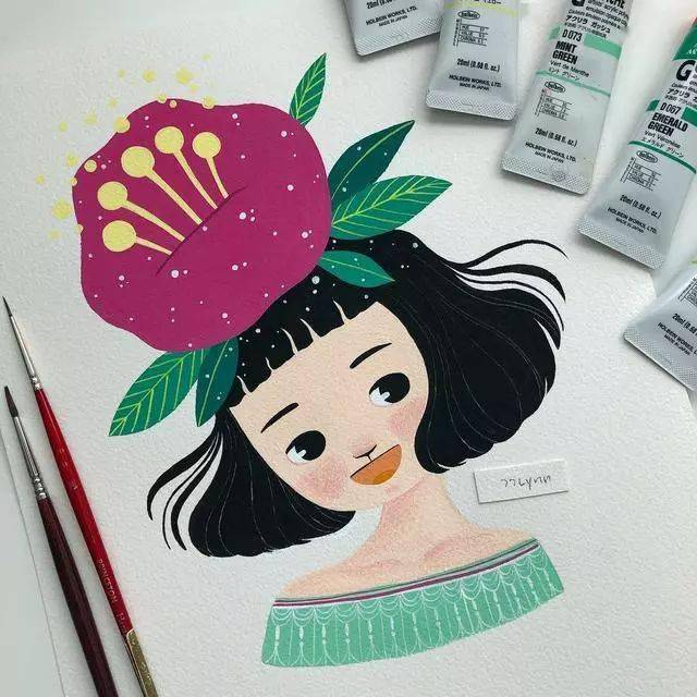 超甜心可爱彩铅插画满满少女风瞬间被治愈