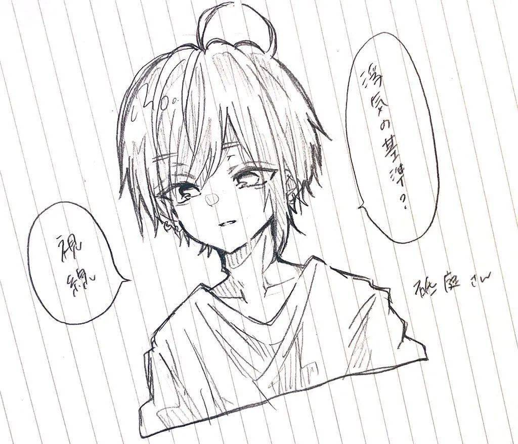 男生为主的动漫线稿不难寒假画画吧