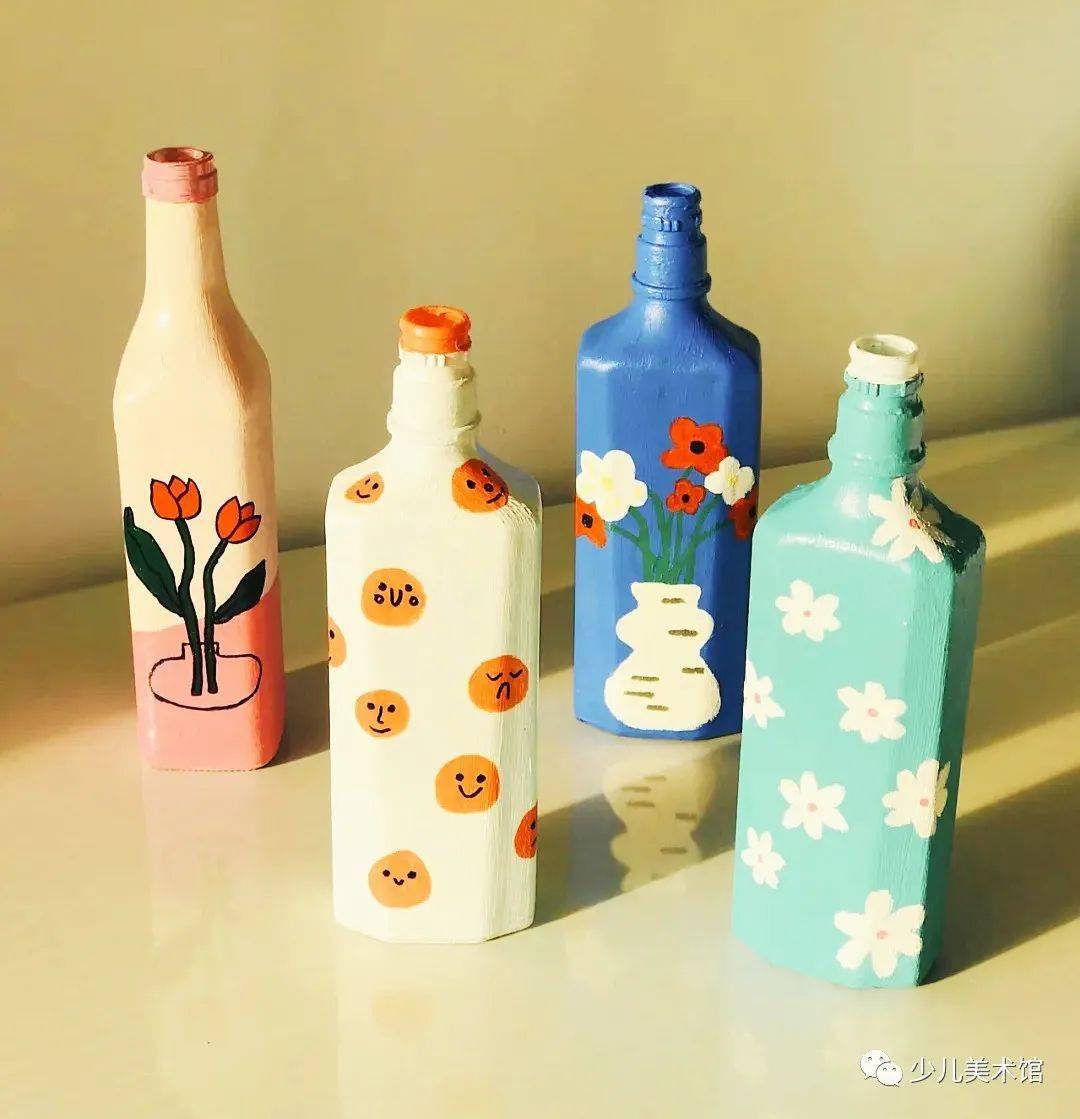 旧物改造 ▏我的彩色小酒瓶~美到极致!_瓶子