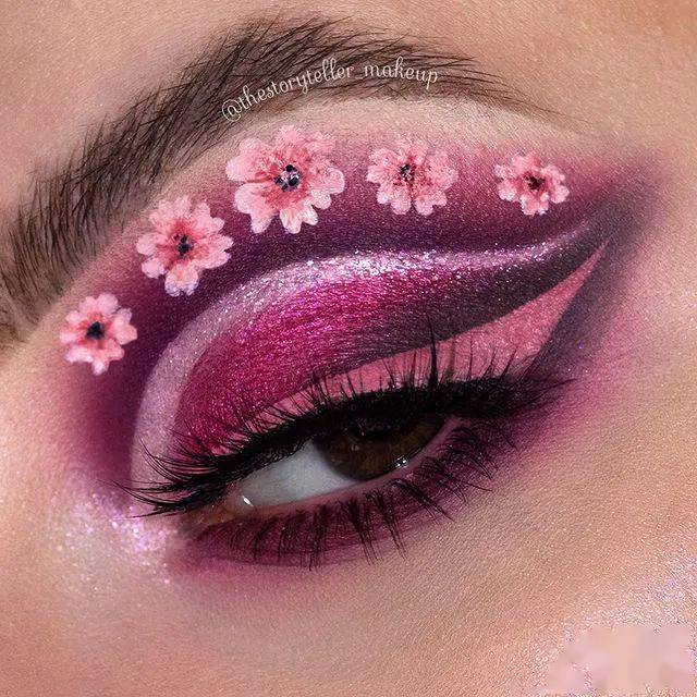 收藏在眼睛上画花