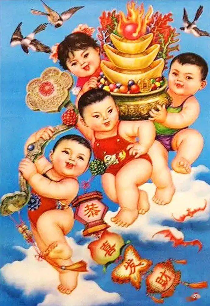 年画中的胖娃娃太可爱了