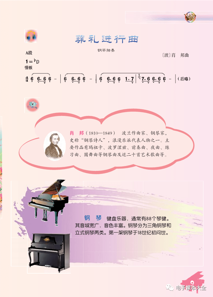 电子课本初中音乐七年级下册简谱人音版
