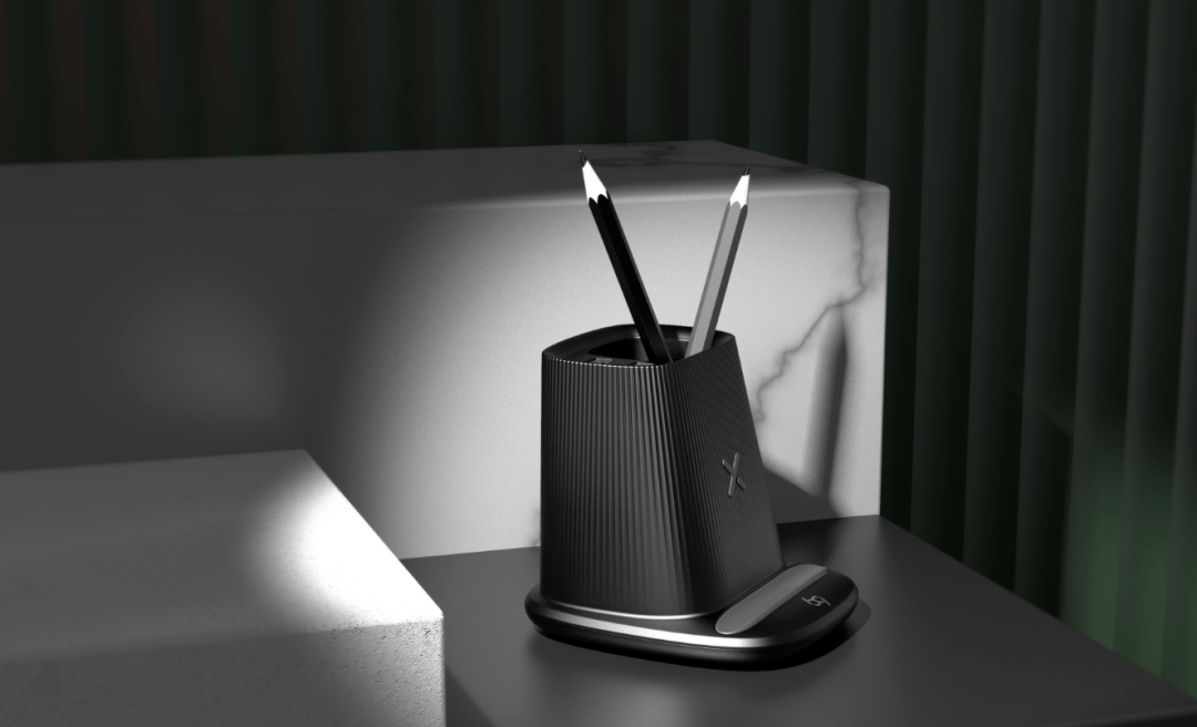 09智能笔筒钟表 笔筒的结合,使用者还可用笔在上面进行事件记录.