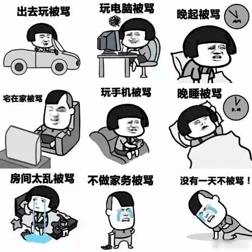 不做家务,贪玩,不好学……不吃早饭,邋遢,不收拾找缺点,嫌起床晚,熬夜