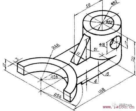 根据轴测图绘制二维图图例100例