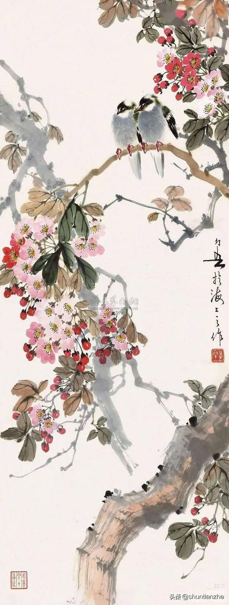 39幅名家花鸟双栖图清新淡雅