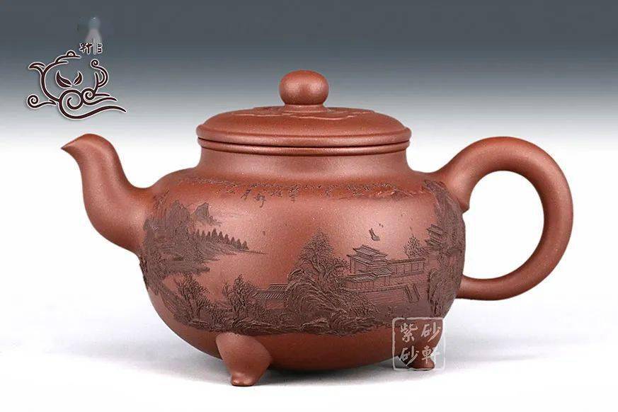 鉴赏张志清泥绘山水大彬如意壶