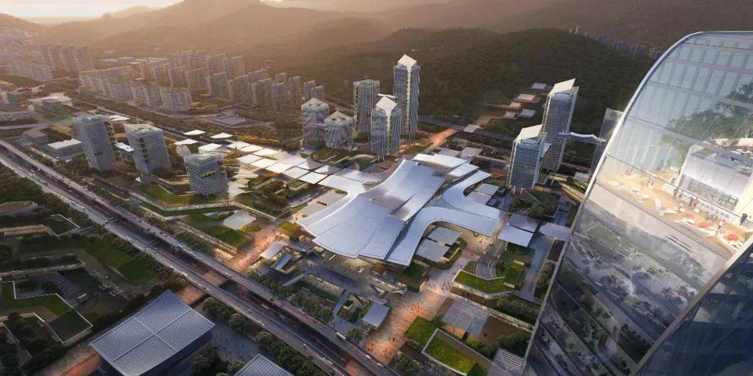 引入水上公交打造没有广场的车站昆明西客站效果图惊艳亮相