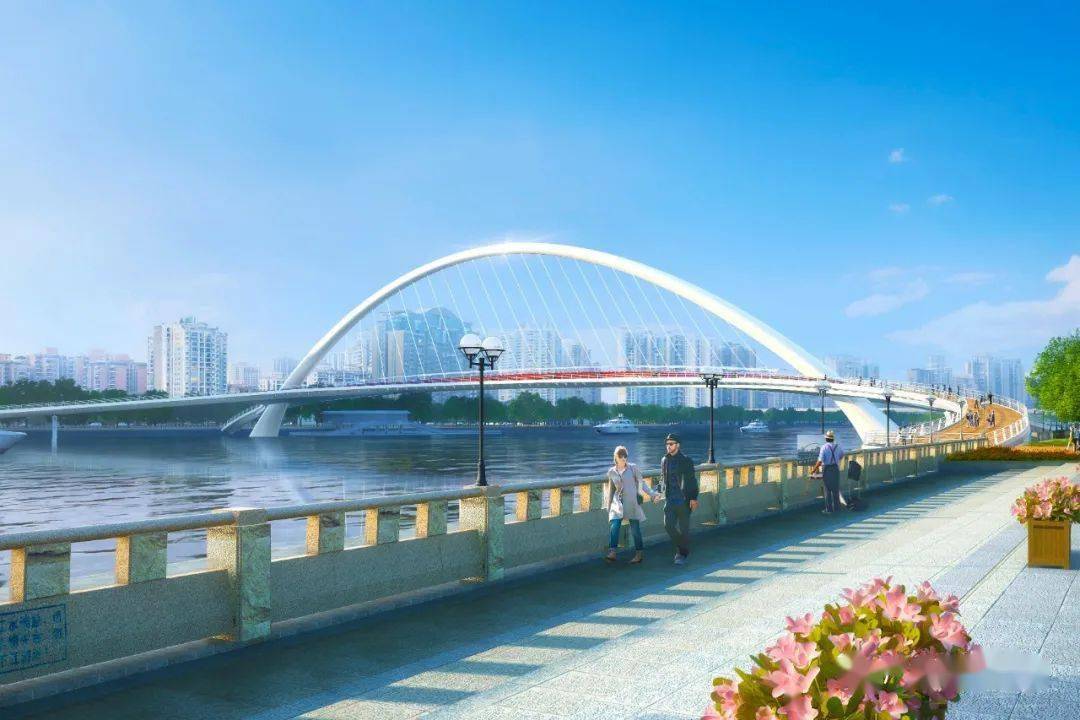 广州首座跨珠江人行桥南沙制造