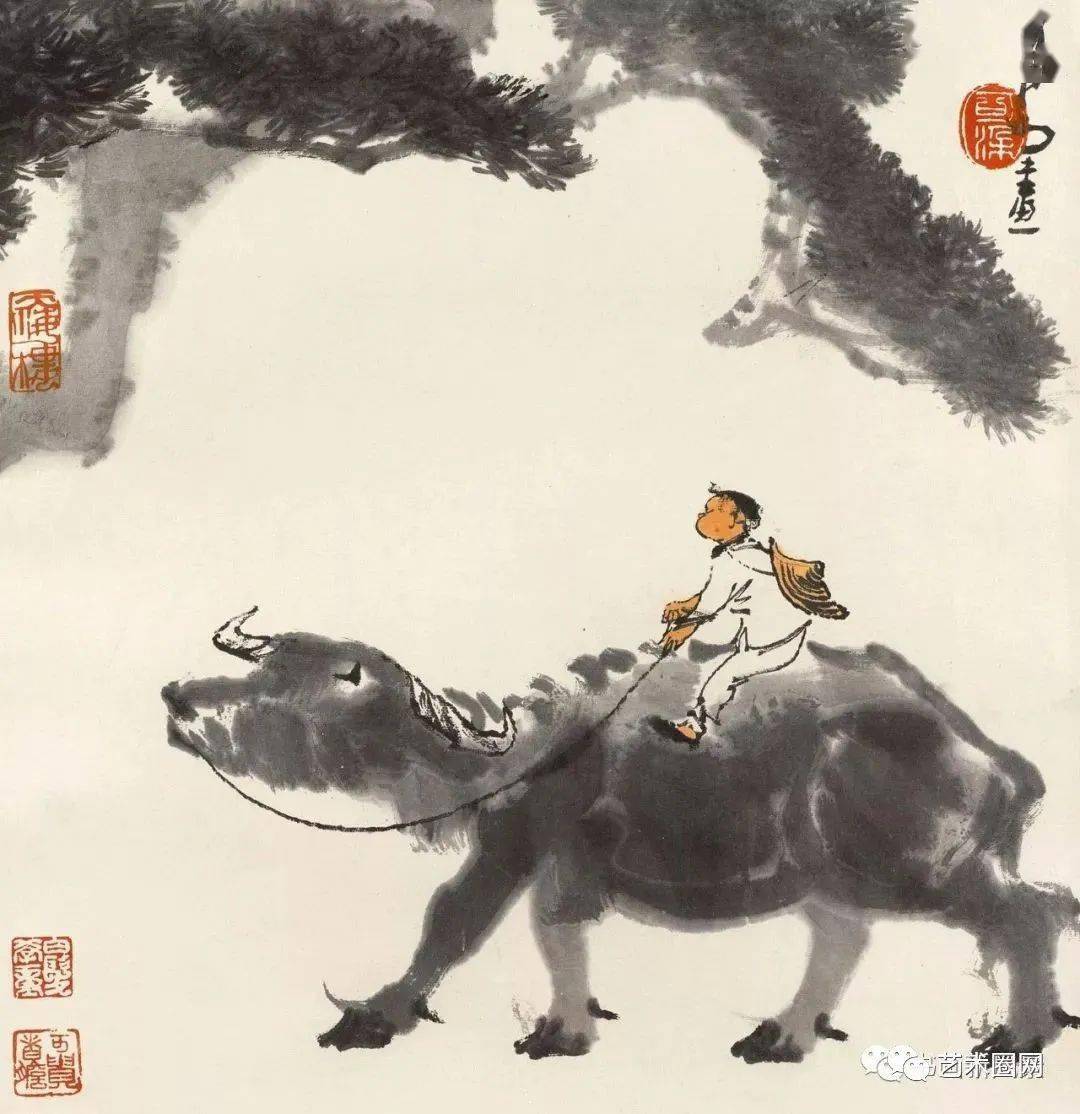 李可染画了2头牛，齐白石加了11个字，最后卖了8000万！_搜狐网