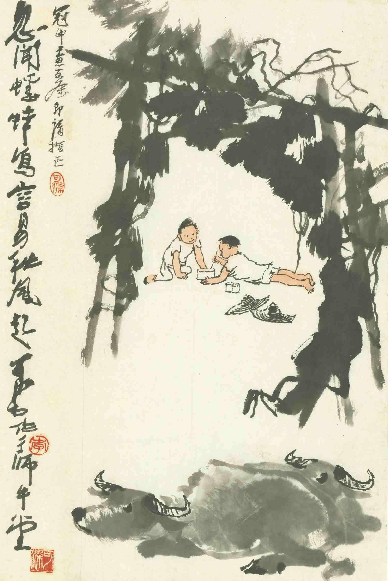 清 故宫博物院藏初生牛犊(木雕) 1980年 何力平 中国美术馆藏红衣牛