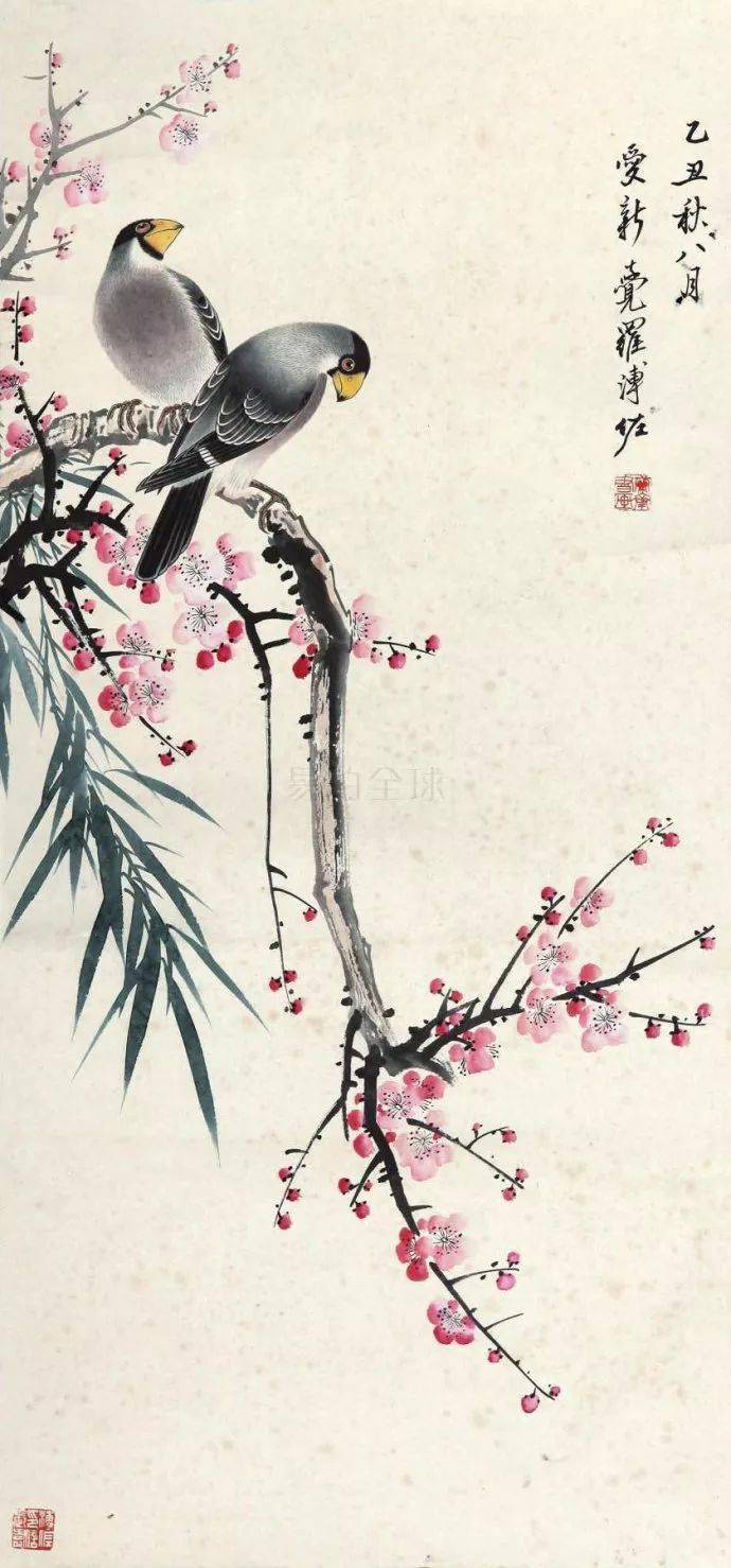 溥佐笔下"双飞翼",好美!_花鸟