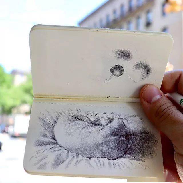 他的日常素描习作,引人入胜!