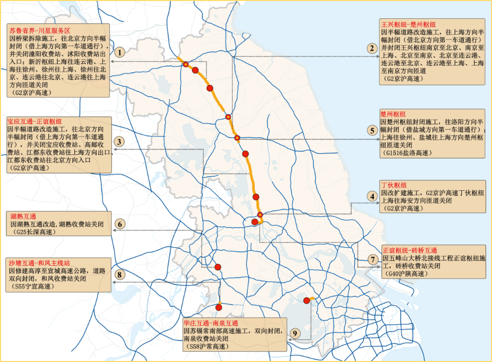 【高速公路施工路段节点位置图】