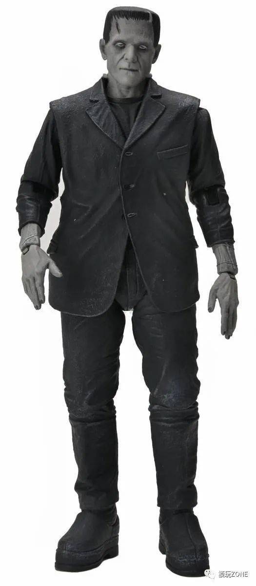 美系neca新品环球怪物系列科学怪人黑白版7寸可动人偶