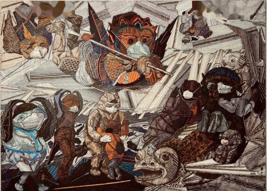 曹力全球抗疫图警世之战创作谈