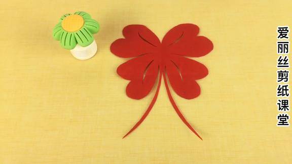 原创国风计划中国国粹简单的幸运四叶草剪纸