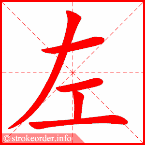 笔画 5画 结构 半包围  组词  左右,左手,左方