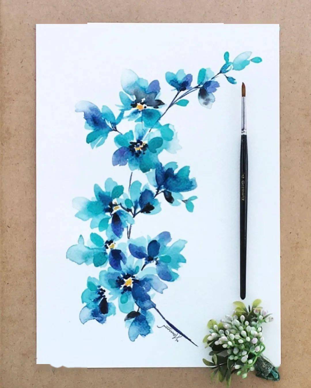 水彩花卉简单笔触画出好效果