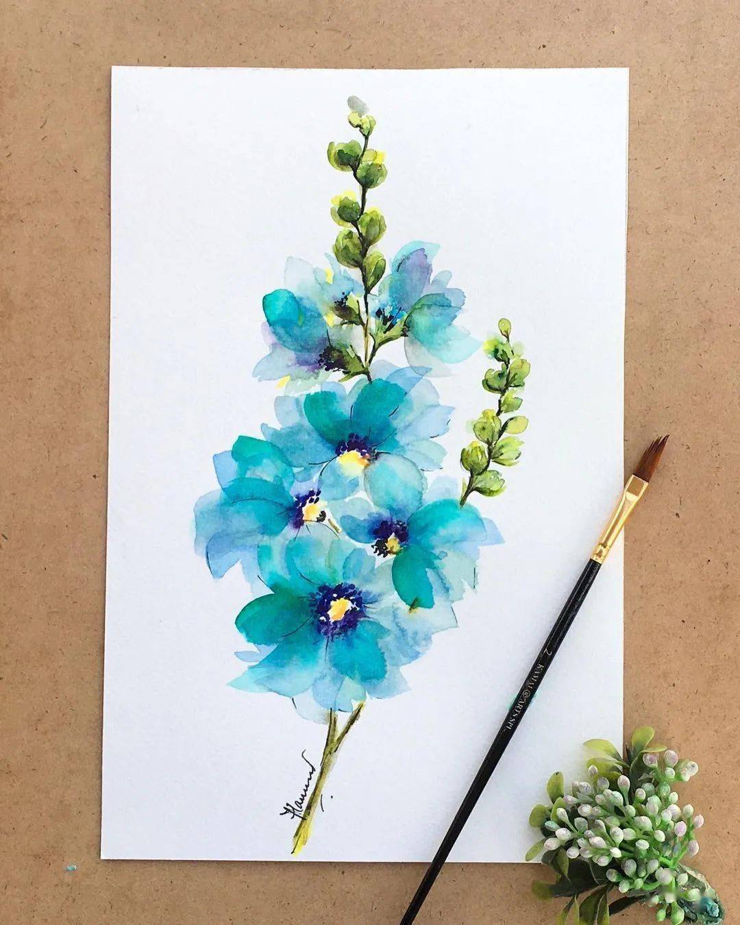 水彩花卉简单笔触画出好效果