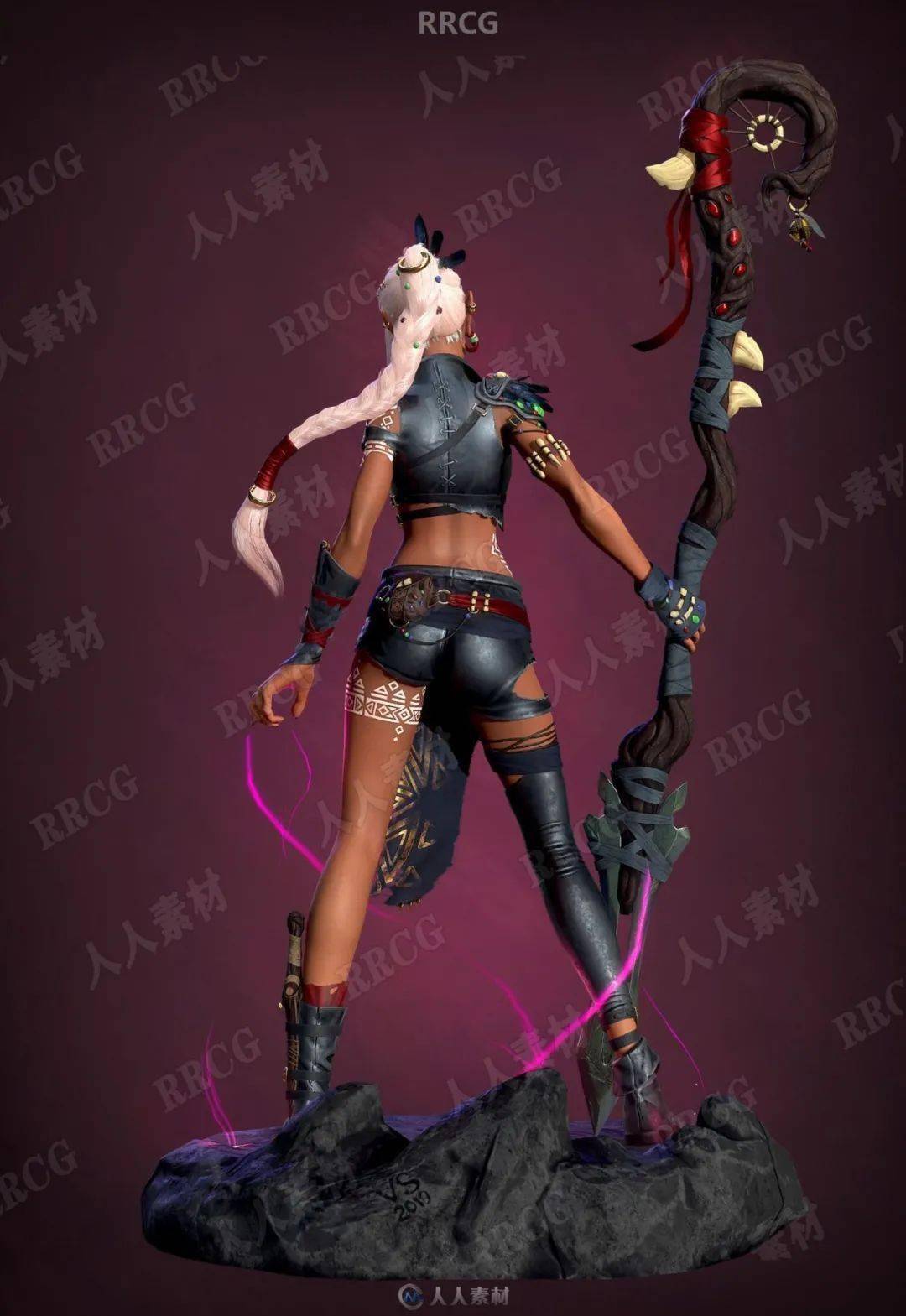 萨满女精灵全身像概念设计3d模型