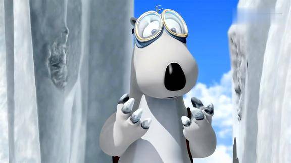 贝肯熊大白熊玩冰川攀岩发现爪子比工具好使太骄傲又出意外