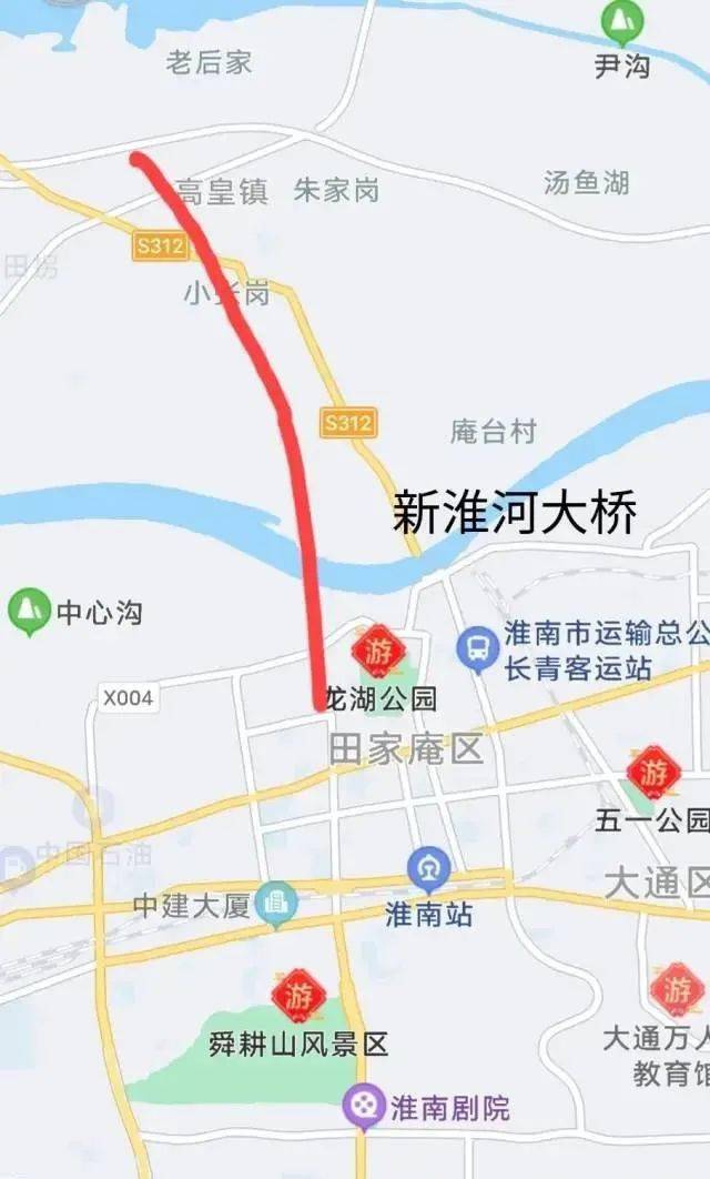 淮南淮河二桥路线图片