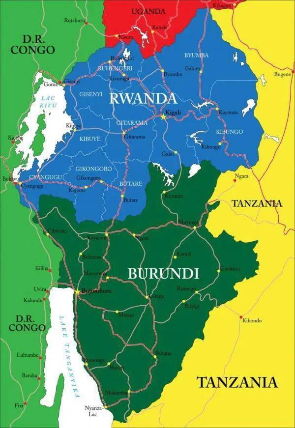 非洲卢旺达地图位置图片