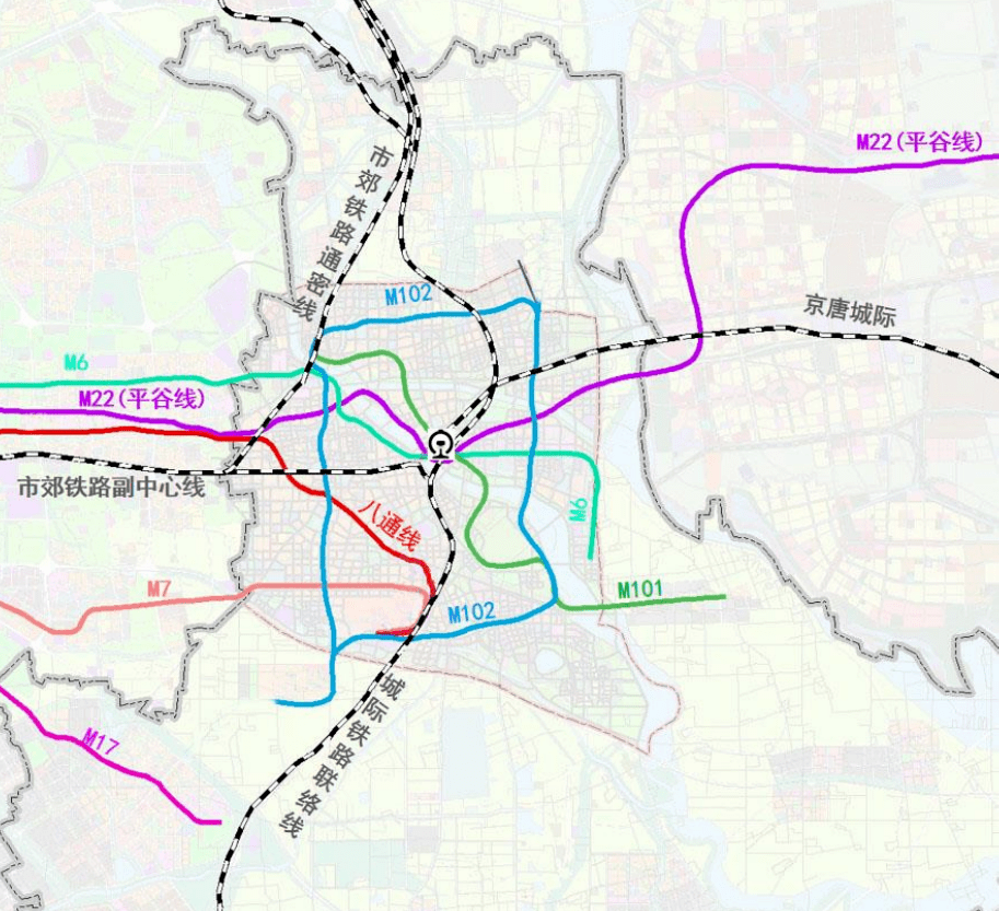 地铁m101102等规划图曝光通州将建这些地铁新线还有亚洲最大