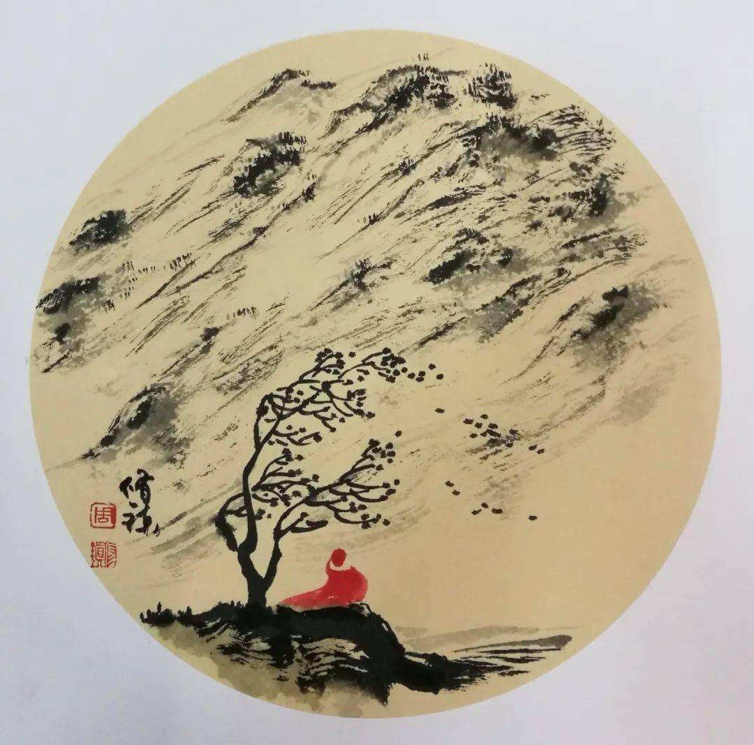 令观者净化心灵的小红人禅意画