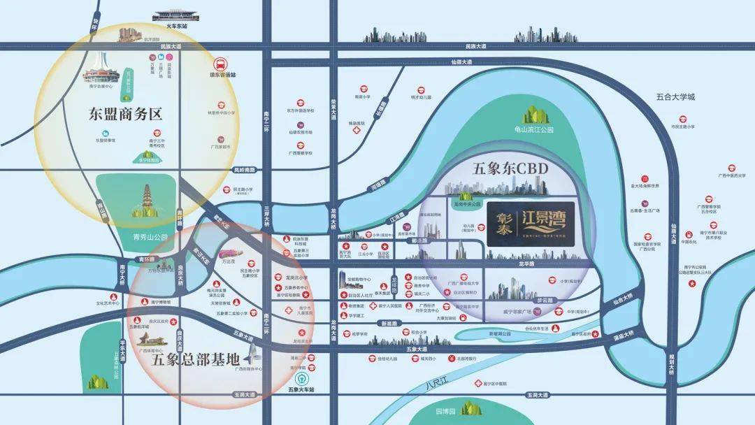 项目拥有优质配套,西面紧靠江南公园,占地约800亩的市级综合性城市