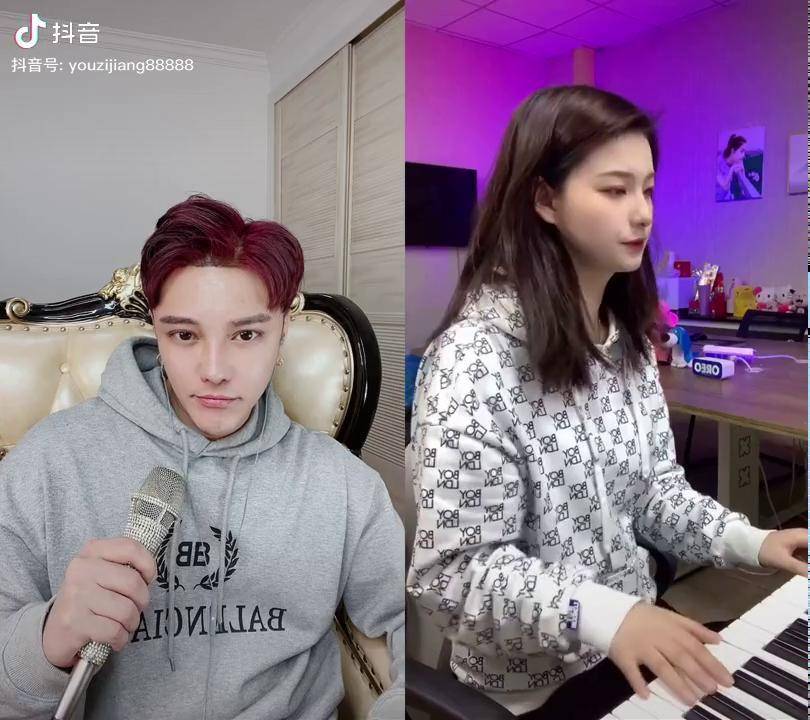 和葛漂亮下午6点直播一起合拍唱高音缩脖子可还行06直播合唱合拍