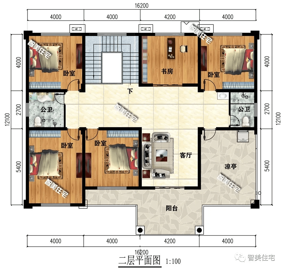 宽16米左右,宽敞大气的两层农村别墅,颜值也是很过关