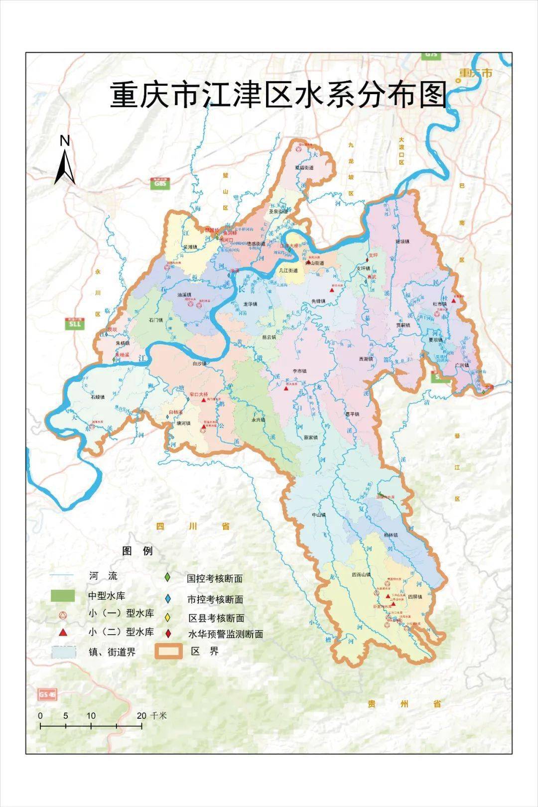 江津圣中水库区域图图片