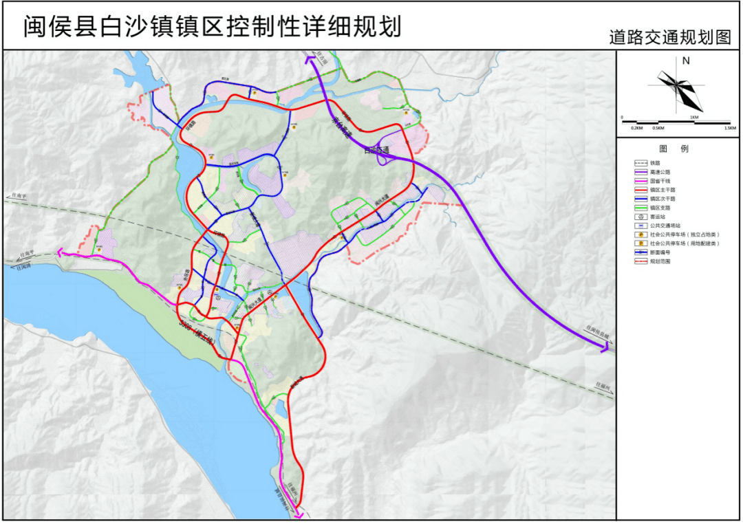 根据《闽侯县白沙镇镇区控制性详细规划》,白沙镇集镇区范围为,西至