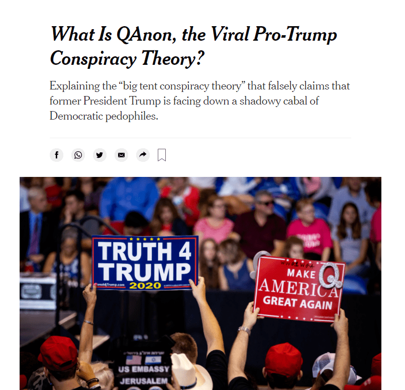 叫"qanon",中文翻译过来则是"匿名者q"