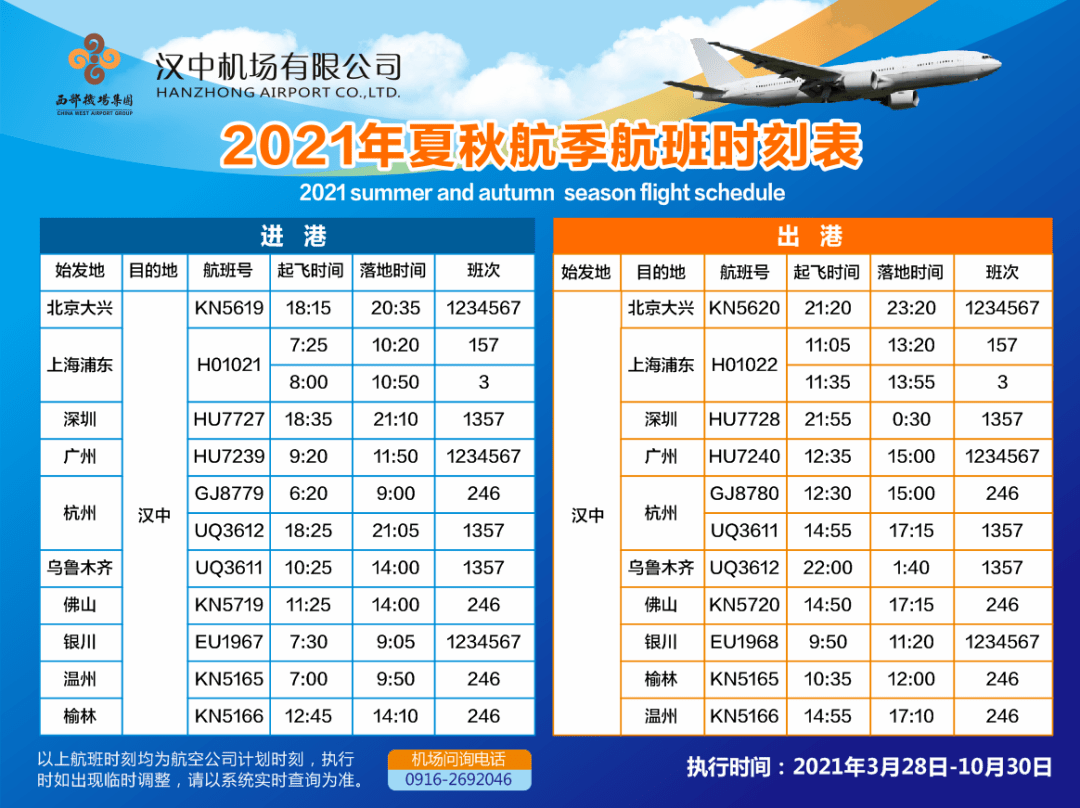 汉中直飞10个城市！机票最低170元，说走就走！