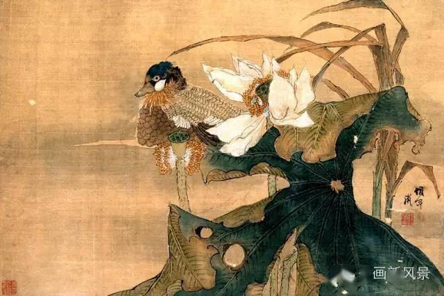 任伯年 莲塘秋凫图 1896 刘海粟