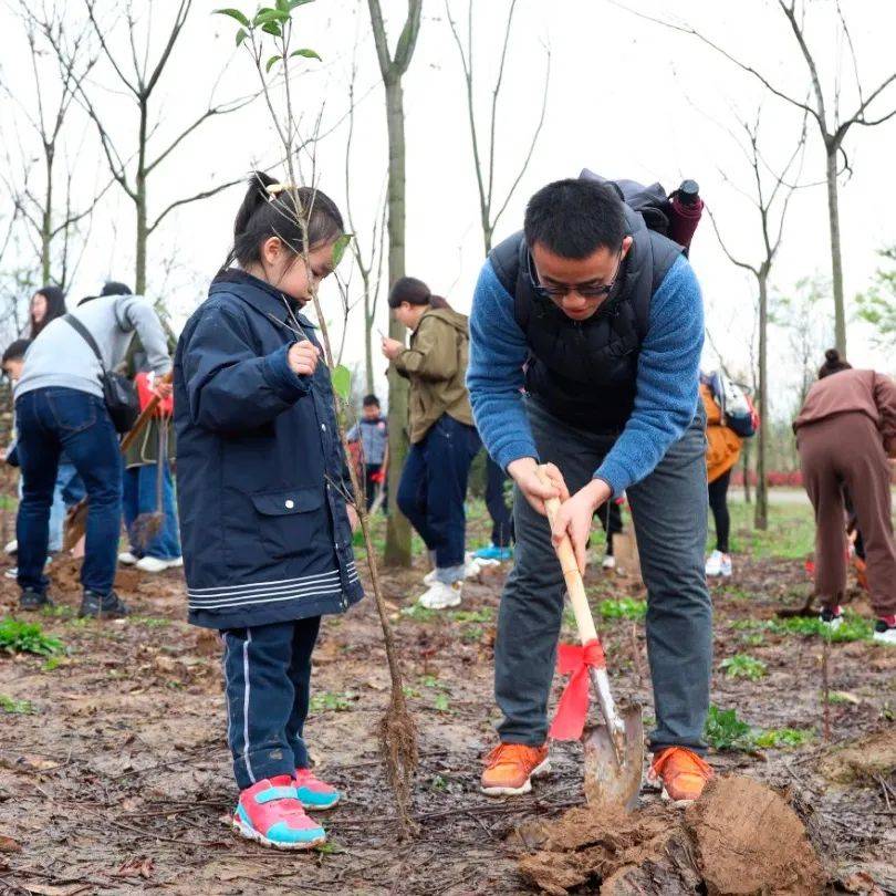 这批小学生义务植树献礼建党百年