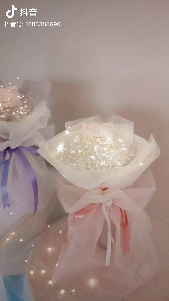 水晶满天星花束送你满天星辰手工diy